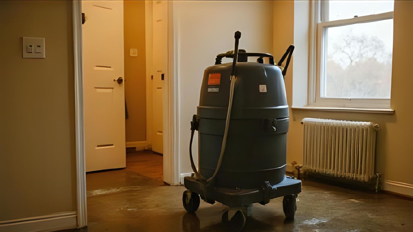 How Water Extraction Services Protect Your Property Water extraction equipment removing floodwater from a home to protect property.